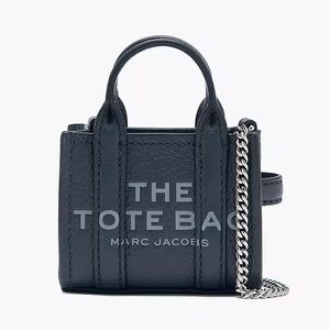 🔥🔥🔥NEW Marc Jacobs Nano Micro The Tote Bag Blue Leather Satchel Crossbody Bag